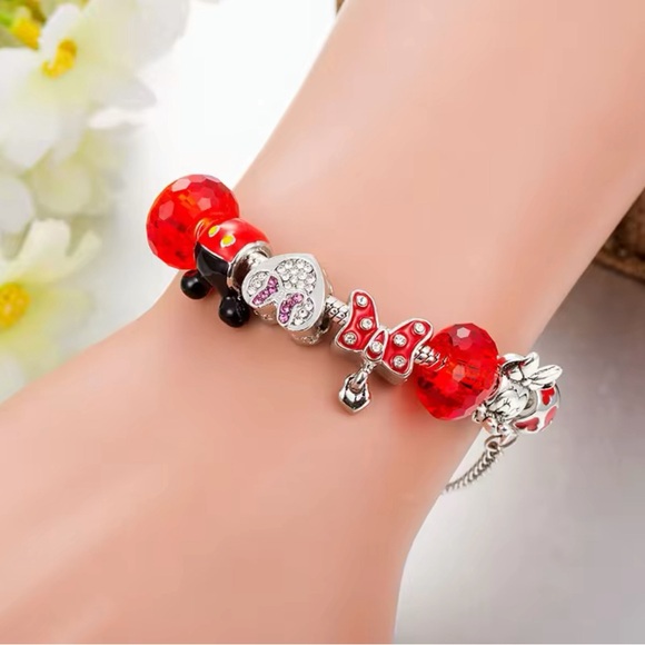 MINNIE Crystal Bow CHARMS BRACELET with Free Gift Box - Picture 8 of 10